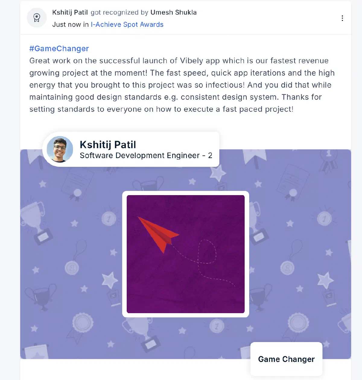 ShareChat I-Achieve spot award: Game Changer